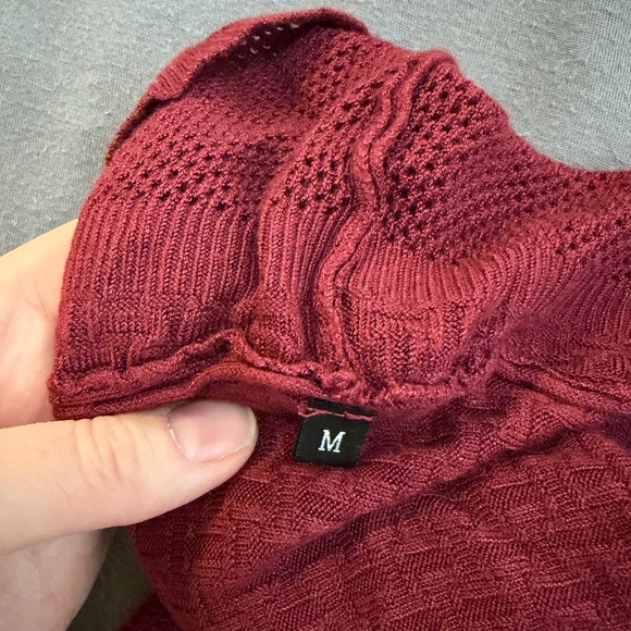 Red Open-Front Cardigan - Picture 7 of 7